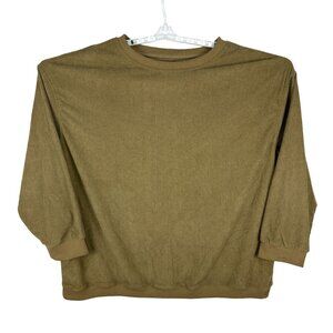 Womens Oversized Ribbed Olive Green Long Sleeve Shirt 4XL